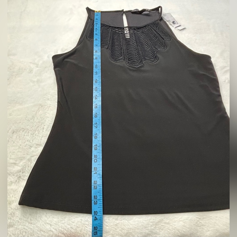NWT White House Black Market Black Openwork Halter Top Medium - Picture 6 of 11